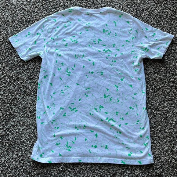 White And Green Pikachu Lucky Charm Tee, kids Pokémon shirt, size: XL - Picture 4 of 4